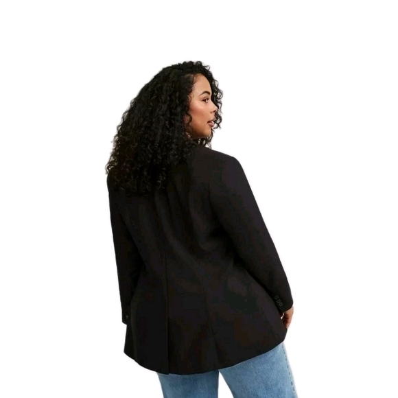 Torrid Womens Studio Ponte Tailored Fit 1 Button Blazer Jacket Size 4X NWT Black - Picture 2 of 16